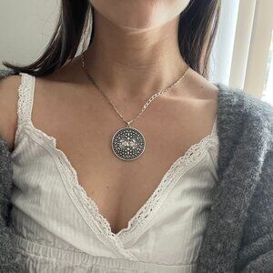 Lucky Brand Boho Western Silver Pendant Necklace